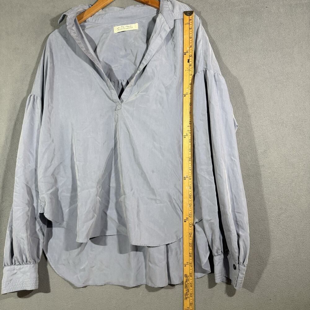 Free People We The Free Love Until Tomorrow Poet Blouse in Sky Size Large - Picture 5 of 8